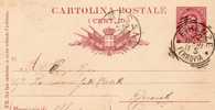 1891 CARTOLINA CON ANNULLO FIRENZE FERROVIA - Stamped Stationery