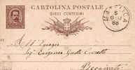 1888 CARTOLINA CON ANNULLO MATELICA MACERATA - Postwaardestukken