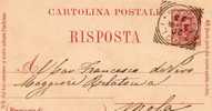 1891 CARTOLINA CON ANNULLO NAPOLI FERROVIA - Entero Postal