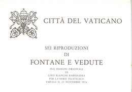 1978 Vaticano KIT 6 Cartoline Postali L 130 + Lire 120 Fontane E Vedute - Annullo CONVEGNO FILATELICO ROMA '85 - Postal Stationeries