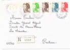 1983-6-4 Lettre Recommandée R1 Tarif 1/6/82 1e éch Liberté De Gandon 5 Couleurs Lucé/Loire Loire-Atlantique - Tarifs Postaux