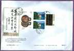 Enveloppe Recommandée CHINE Avec De Très Beaux Timbres Grand Formats (voir Scans Recto Et Verso) Art Château Montagne - Storia Postale