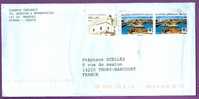 Enveloppe Grèce / 3 Timbres - Monastère ? / Port Athènes / Jeux Olympiques 2004 - Cartas & Documentos