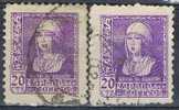 20 Cts Isabel Catolica, Variedad Color , Num  855 Y 855a º - Used Stamps