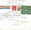 Lettre De Saint Louis 1968 Avec  6 Timbres Divers Pour La France Et Correspondance - Briefe U. Dokumente