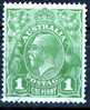 Australia 1926 King George V Small Multiple Watermark 1d Sage-Green P14 Used - Actual Stamp - Nice - SG86 - Used Stamps