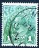 Australia 1926 King George V Small Multiple Watermark 1d Sage-Green P14 Used - Actual Stamp - NSW - SG86 - Gebruikt