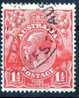 Australia 1926 King George V Small Multiple Watermark 1.5d Scarlet P14 Used - Actual Stamp - WA - SG87 - Gebruikt