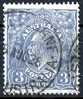 Australia 1926 King George V Small Multiple Wmk 3d Dull Ultramarine P14 Used Actual Stamp - Aug28 - SG90 - Usados