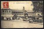 CPA  ANCIENNE- FRANCE- CONTRES (41)- LES HALLES UN JOUR DE MARCHÉ- TRES BELLE ANIMATION GROS PLAN - Contres