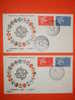 FRANCE 1er JOUR 1961-Paire N°1309/10 Europa Sur 4 Enveloppes.  Superbe - 1961