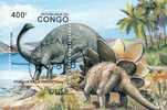 #Congo Brazzaville 1993. Prehistoric Animals. Michel Block 124. Cancelled(o) - Afgestempeld