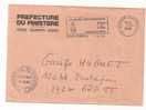 9292 Lettre En Franchise  Préfecture Du Finistère - Flamme QUIMPER (1986) - Civil Frank Covers