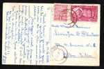 ROMANIA  1948 MONETARY REFORM 2 STAMP ON PC RARE COMBINATION!!. - Lettres & Documents