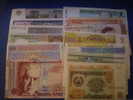 One Full Set Of 15 Soviet Republics Banknotes - Kazakhstan Kyrgyzstan Latvia Moldova Turkmenistan Tajikistan Etc - Moldavië