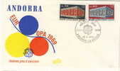 ANDORRE FDC MICHEL 214/15 EUROPA 1969 - 1969