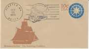 Scott #U571 10-cent 1975 Seafaring Compass, Freedom Train Postmark Cancel On Stamped Envelope Stationery - 1961-80