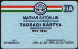 NO PHONECARD - HUNGARY -  AUTOMOBILE CLUB MEMBERSHIP CARD - HUNGARY - Sin Clasificación