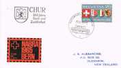 Carta CHUR (Suiza) 1965. Viñeta Nabra. Label - Lettres & Documents