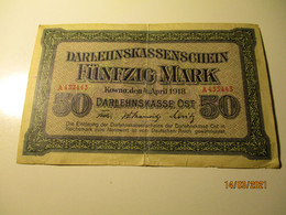 DARLEHNSKASSENSCHEIN 50 MARK, KOWNO LITHUANIA 1918 ,0 - WWI