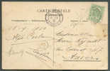 N°83 - 5 Centimes Armoirie Obl. Sc De L'ambulant HERBESTHAL-BRUXELLES 2 S/C.V. Ill. Du 18 Septmebre 1910 + Griffe D´orig - Griffes Linéaires