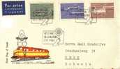 Luftpost FDC  "100 Jahre Staatsbahnen"  In Die Schweiz       1962 - FDC