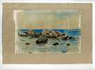 -  ANTIBES . AQUARELLE VERNIE DE SYLVAIN GEORGES  . SIGNEE . COLLEE SUR PAPIER - Aquarelles