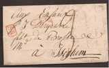 Belgique Précurseur 1842 Lettre Avec Boîte O De Belleghem + Càd Courtrai - 1830-1849 (Belgica Independiente)