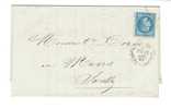 Lettre Pour Le Mans - 1863-1870 Napoleon III With Laurels