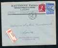 Belgique 1951 Lettre Affr. N°771 + 832 En Recomm. Du Relais De LANEFFE. - Lettres & Documents