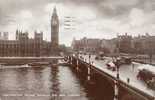 11572    Regno  Unito  London  Westminster  Bridge  Showing  Big Ben  VG  1949 - River Thames