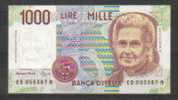 BCN004 - L. 1000 Montessori (firme Fazio-Speziali) ED 055367 R - Ass. FDS - 1.000 Lire