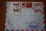 1955 LETTRE DE MADAGASCAR = > FIANARANTSOA >FLAMME CAPITALE DU SUD  SES SI  EX COLONIE FRANCAISE P/ FLERS PAR  AVION -- - Storia Postale