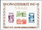 Saar B64a Mint Lightly Hinged Souvenir Sheet From 1948 - Nuevos
