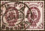 Russia,1902,Mi#48y,Y&T#42B,paar Of 2k.used In Latvia,cancell:.RIGA 30.10.1909,vertically Laid Paper ,see Scan - Used Stamps