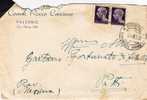 PALERMO - PATTI - Cover / Lettera  27.06.1945 -  "Scritto All'interno" Imperiale Senza Fasci. Lire 1 X 2 - Storia Postale