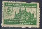 Pro Paro MALLOCA, 5 Cts Verde, Guerra Civil * - Spanish Civil War Labels