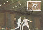 ESCRIME FENCING 1984 Maxi Card ,carte Maximum RARE Personal Realization - Romania. - Escrime