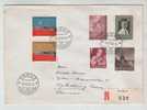 Liechtenstein Registered Cover Multi Franked And Sent To Denmark VADUZ 10-7-1958 - Briefe U. Dokumente