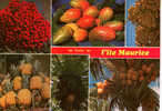 CARTE POSTALE DE L ILE MAURICE -  FRUITS LOCAUX - LETCHIS - MANGUE - LONGANNES - ANANAS - PAPAYES - COCOS - Mauritius