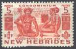 NEW HEBRIDES - NOUVELLE  HEBRIDES -  5 GOLD FR.  Missing Perf  - 1953 -  Mi. 151 - MNH ** - Altri & Non Classificati