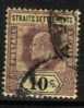 STRAITS SETTLEMENTS   Scott #  98  F-VF USED - Straits Settlements