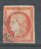 France,CERES Yvert N° 5 A ,40 C Orange VIF,obl PC 739 De LA CHAPELLE- GAUTIER,Seine & Marne,INDICE 16,  RARE !! - 1849-1850 Ceres