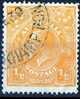 Australia 1926 King George V 1/2d Orange - Small Multiple Wmk P 13.5 Used - Rockhampton - Actual Stamp - SG94 - Oblitérés