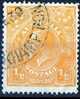 Australia 1926 King George V 1/2d Orange - Small Multiple Wmk P 13.5 Used - Rockhampton - Actual Stamp - SG94 - Gebraucht