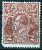 Australia 1926 King George V 2d Red-brown - Small Multiple Wmk P 13.5 Used - Actual Stamp - Round Corner - SG98 - Usati