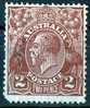 Australia 1926 King George V 2d Red-brown - Small Multiple Wmk P 13.5 Used - Actual Stamp - Round Corner - SG98 - Gebruikt