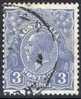 Australia 1926 King George V 3d Dull Ultramarine - Small Multiple Wmk P 13.5 Used - Actual Stamp - SG100 - Usados