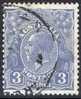 Australia 1926 King George V 3d Dull Ultramarine - Small Multiple Wmk P 13.5 Used - Actual Stamp - SG100 - Usati