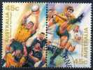 Australia 1999 Test Rugby Centenary 45c Se-tenant Pair CTO - Rugby